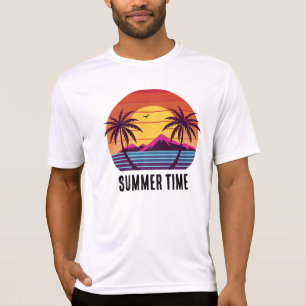 Sonnenuntergang mit Palmen Vektor T-Shirt