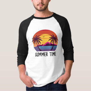 Sonnenuntergang mit Palmen Vektor T-Shirt