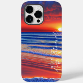 Sonnenuntergang mit Personalisiertem Namen Case-Mate iPhone 14 Pro Max Hülle
