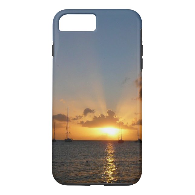 Sonnenuntergang mit Segelbooten Tropical Landscape Case-Mate iPhone Hülle (Rückseite)