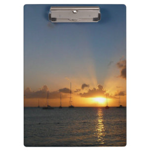 Sonnenuntergang mit Segelbooten Tropical Landscape Klemmbrett