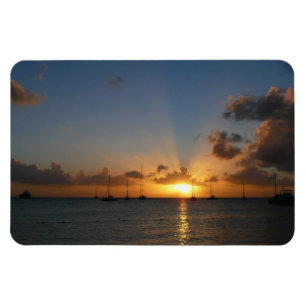Sonnenuntergang mit Segelbooten Tropical Landscape Magnet