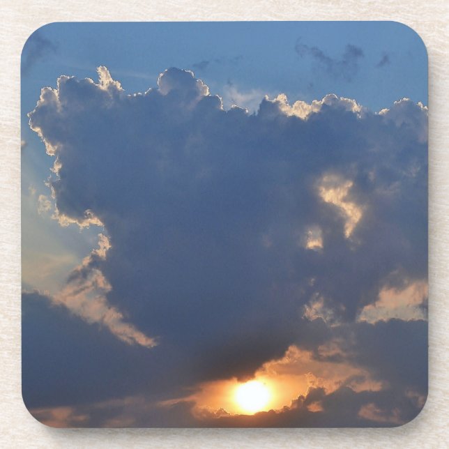 Sonnenuntergang mit Teacup Cloud Formation von STa Getränkeuntersetzer (Vorderseite)