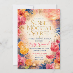 Sonnenuntergang Mocktail Soiree 30. Geburtstag Einladung