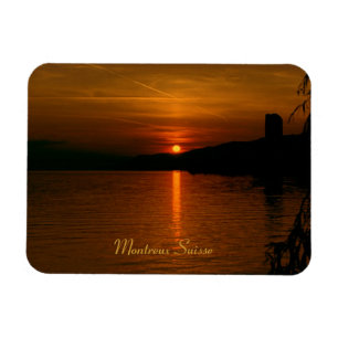Sonnenuntergang Montreux Schweiz Flexi Magnet