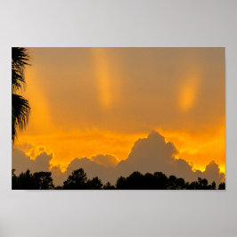 Sonnenuntergang nach dem Sturm - Moody Landschaft Poster