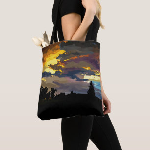 Sonnenuntergang nach einem Sturm in der Tasche