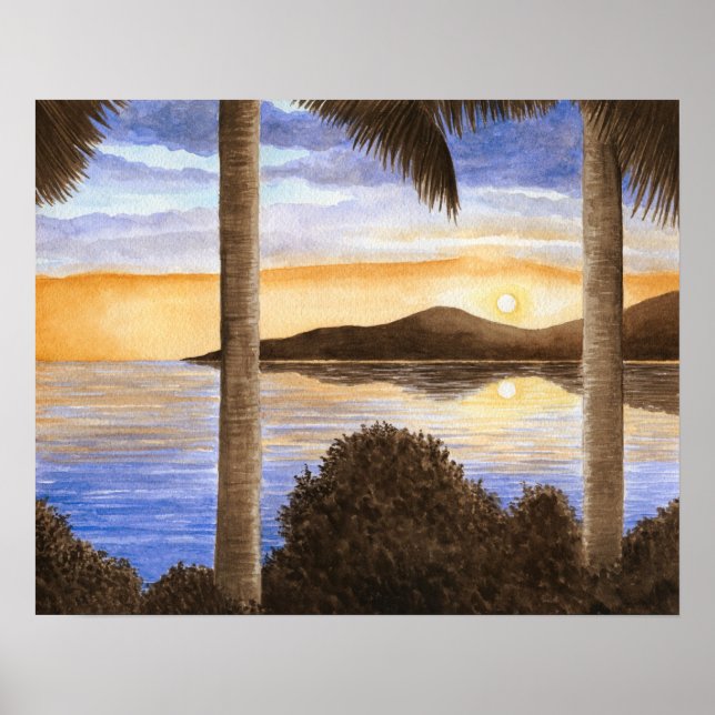 Sonnenuntergang Ocean Beach View 166 Poster (Vorne)