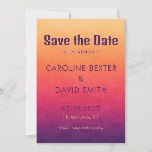 Sonnenuntergang Ombre Moderne Strand Hochzeit Save The Date
