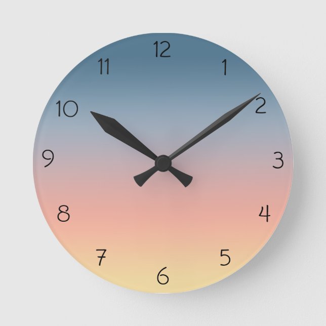 Sonnenuntergang Ombre Wanduhr (Vorderseite)