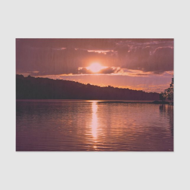 Sonnenuntergang Orange Landschaft Küstenstrand Dek Seidenpapier (Vorderseite)