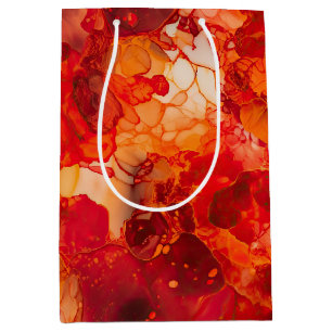 Sonnenuntergang Orange und Rot mit Rose Gold Alkoh Mittlere Geschenktüte