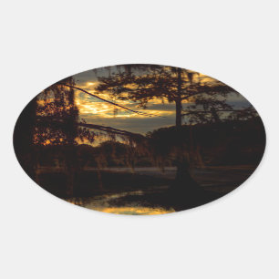 Sonnenuntergang Ovaler Aufkleber