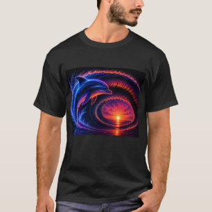 Sonnenuntergang Ozean Delfin T-Shirt
