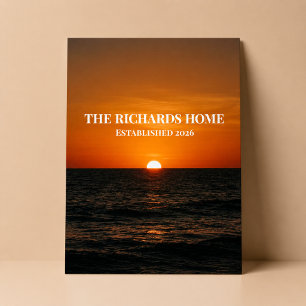 Sonnenuntergang-Ozean-Design mit individuellem Nam Poster