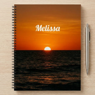 Sonnenuntergang Ozean Individueller Name Wandkunst Notizbuch