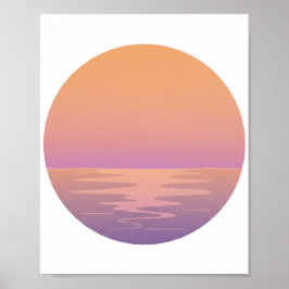 Sonnenuntergang Ozean Minimalistischer Poster – Ha