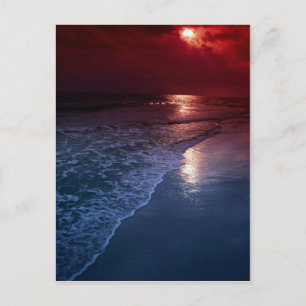 Sonnenuntergang, Ozean, Sand, Küste, Florida, USA Postkarte