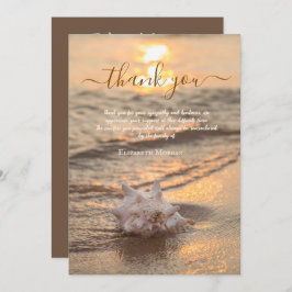 Sonnenuntergang Ozean Seashell Foto Feier des Lebe Dankeskarte