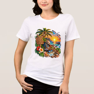 Sonnenuntergang Ozean Urlaub Tri-Blend Shirt