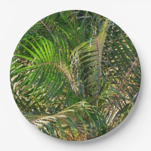 Sonnenuntergang Palm Fronds Tropical Pappteller