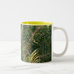 Sonnenuntergang Palm Fronds Tropical Zweifarbige Tasse