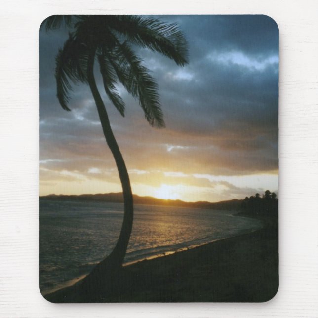 Sonnenuntergang-Palme Mousepad (Vorne)