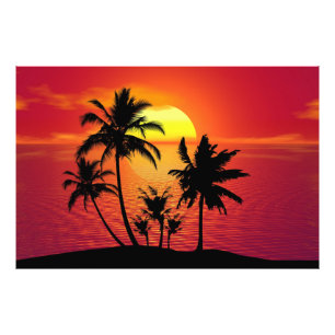 Sonnenuntergang Palmen Silhouette Design-65143 Fotodruck