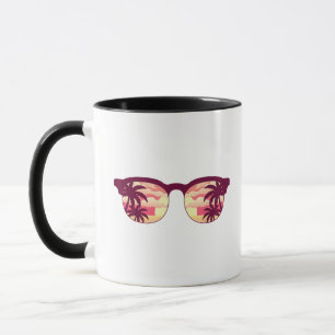 Sonnenuntergang Palmen Strand Sommerurlaub Tropisc Tasse