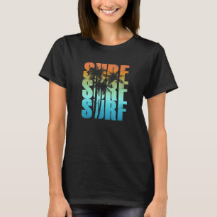 Sonnenuntergang Palmen Tree Cool Sommerurlaub Männ T-Shirt