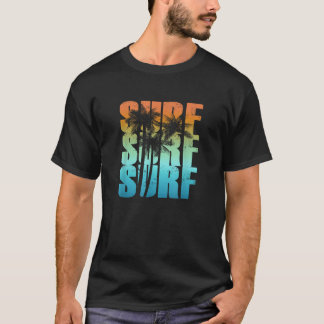 Sonnenuntergang Palmen Tree Cool Sommerurlaub Männ T-Shirt