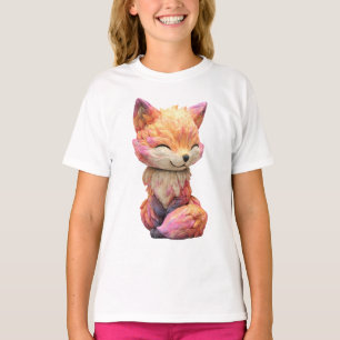 Sonnenuntergang Pastell Geformter Whimsical Fuchs T-Shirt