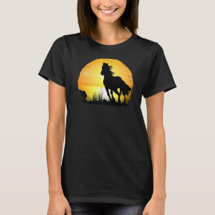 Sonnenuntergang Pferderasse Silhouette Arabisch T-Shirt
