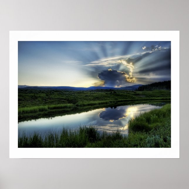 Sonnenuntergang Pilzwolke Poster (Vorne)