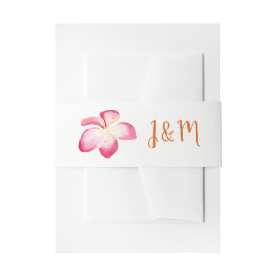 Sonnenuntergang Plumeria Wassercolor Hochzeit Einladungsbanderole