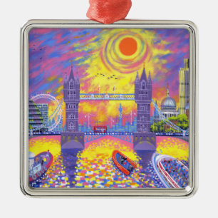 Sonnenuntergang: Pool von London 2013 Silbernes Ornament