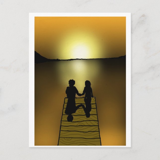 Sonnenuntergang Postkarte (Vorderseite)