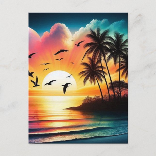 Sonnenuntergang Postkarte (Vorderseite)