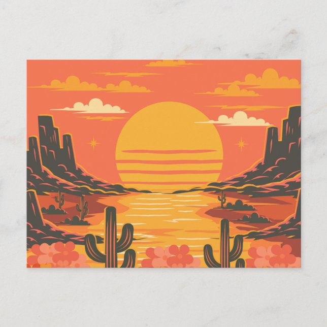 Sonnenuntergang Postkarte (Vorderseite)