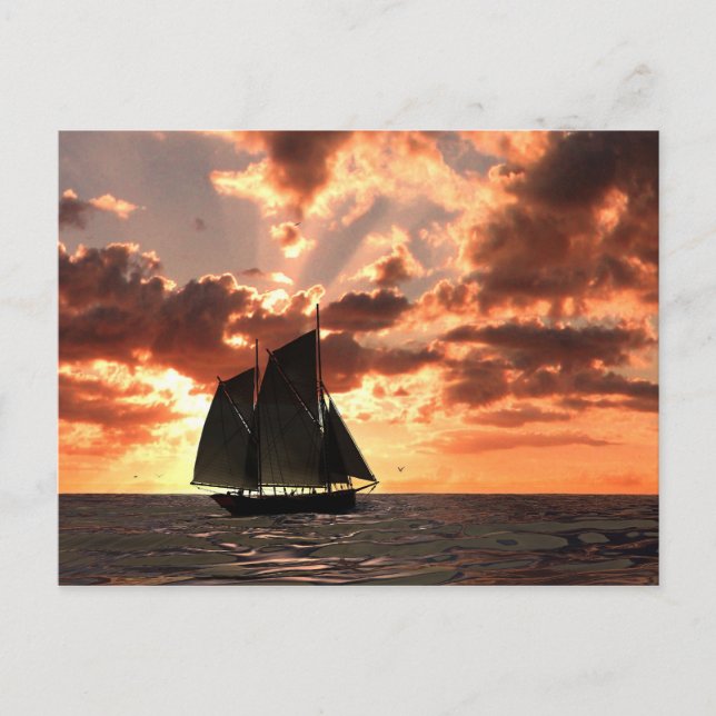 Sonnenuntergang Postkarte (Vorderseite)