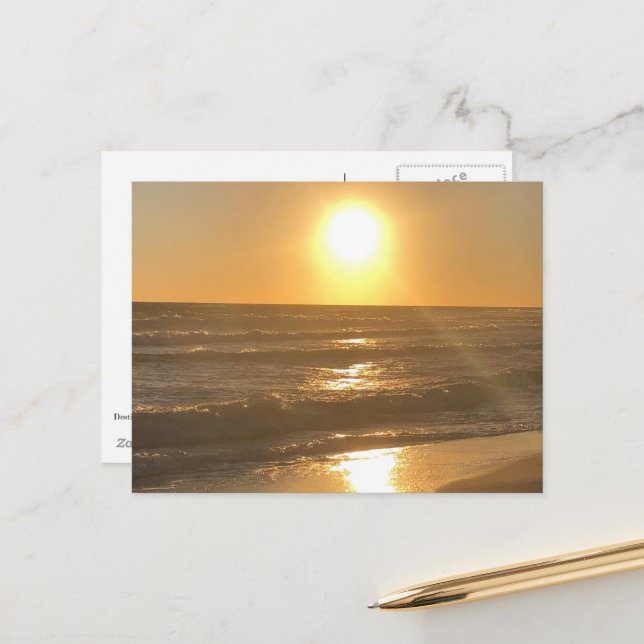 Sonnenuntergang Postkarte (Vorderseite/Rückseite Beispiel)