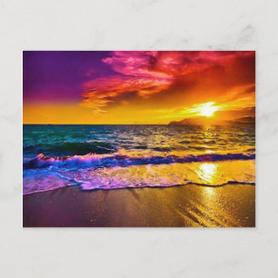 Sonnenuntergang-Postkarte Postkarte