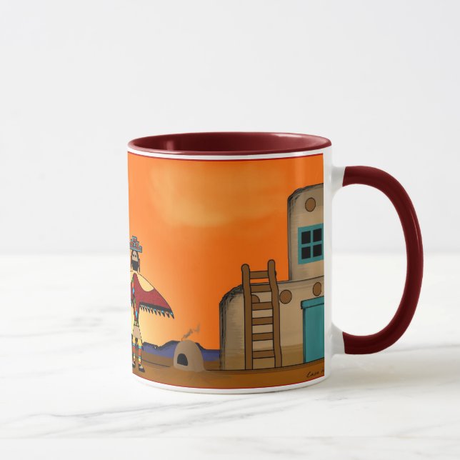 Sonnenuntergang-Pueblo Tasse (Rechts)