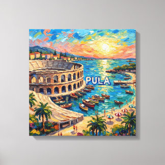Sonnenuntergang Pula Arena Seaside Escape Leinwand