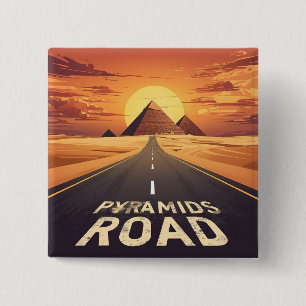 Sonnenuntergang Pyramiden Straße Ägypten Reise Kun Button