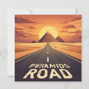 Sonnenuntergang Pyramiden Straße Ägypten Reise Kun Feiertagskarte