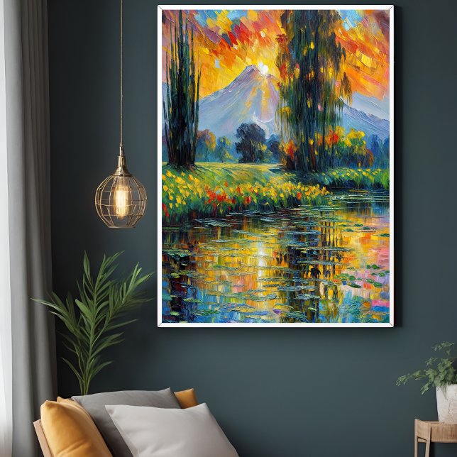 Sonnenuntergang Reflektion Lebhafte Landschaft Imp Poster (Von Creator hochgeladen)