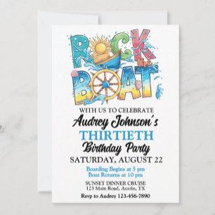 Sonnenuntergang Rodelbahn auf dem Boot Geburtstag Einladung