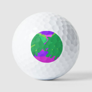 Sonnenuntergang Rosa Lila grüner Baum Golfball