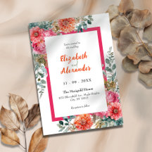 Sonnenuntergang Rosa und Orangefarbene Hochzeit